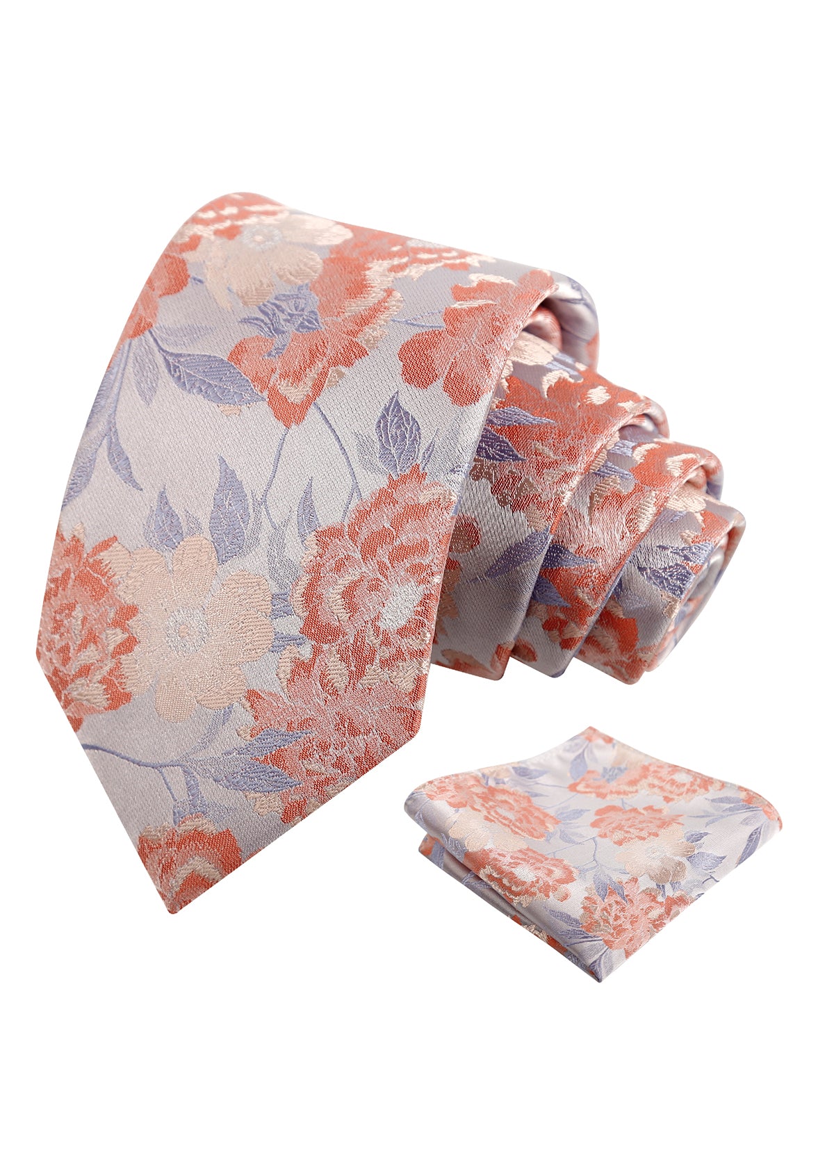 Mens 3.15 Inch Romantic Garden Floral Tie Set for Spring Weddings and Parties-925
