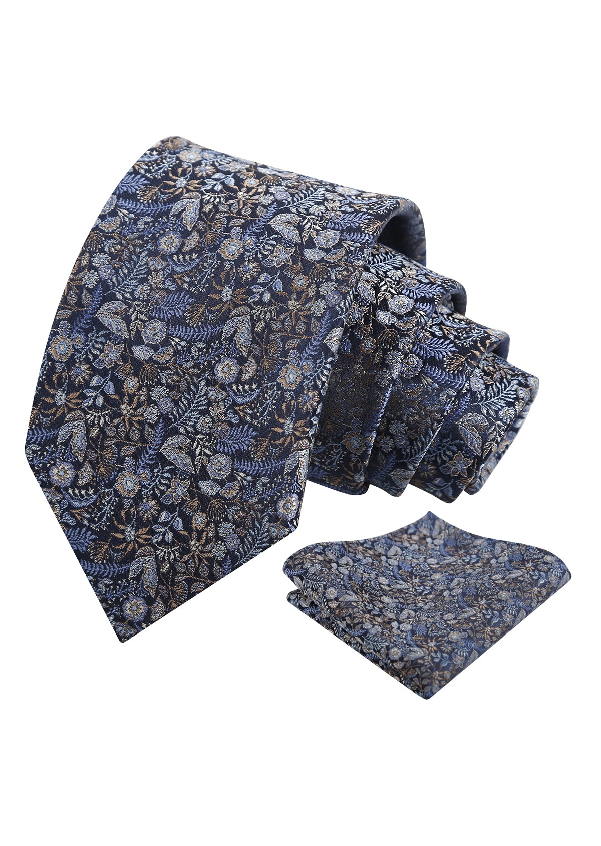 Mens Fresh Ditsy Floral Tie Set with Pocket Square for Spring Events-930