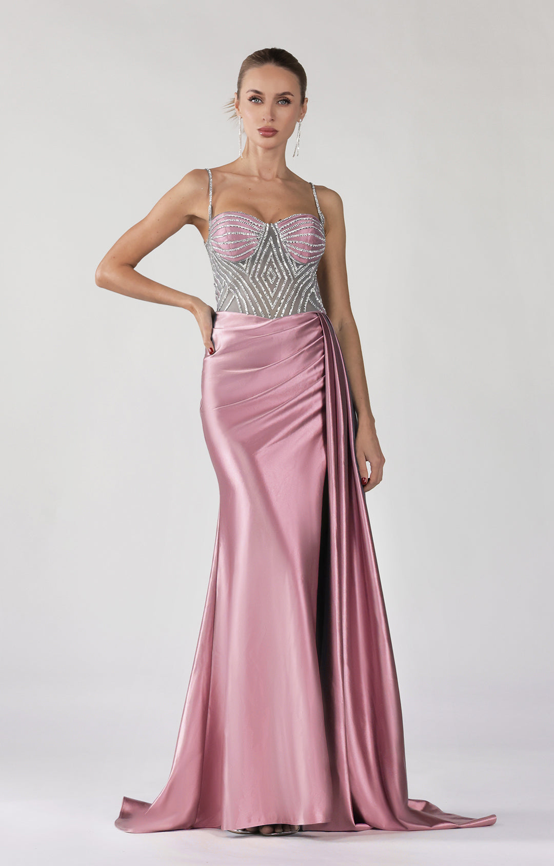 Spaghetti Straps Embellished Bodice Dresses