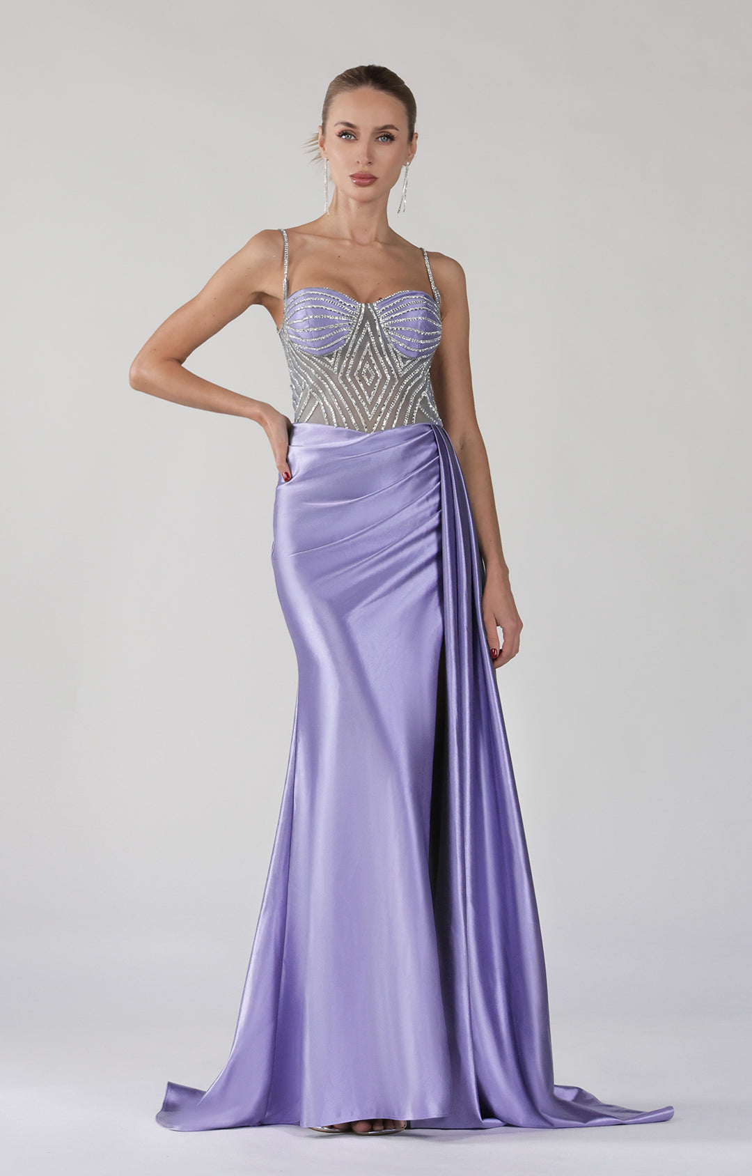 Spaghetti Straps Embellished Bodice Dresses