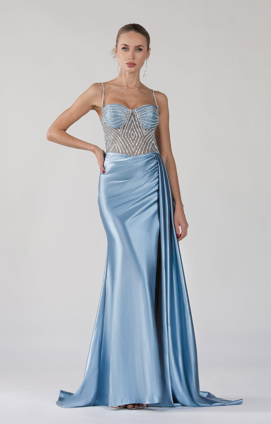 Spaghetti Straps Embellished Bodice Dresses