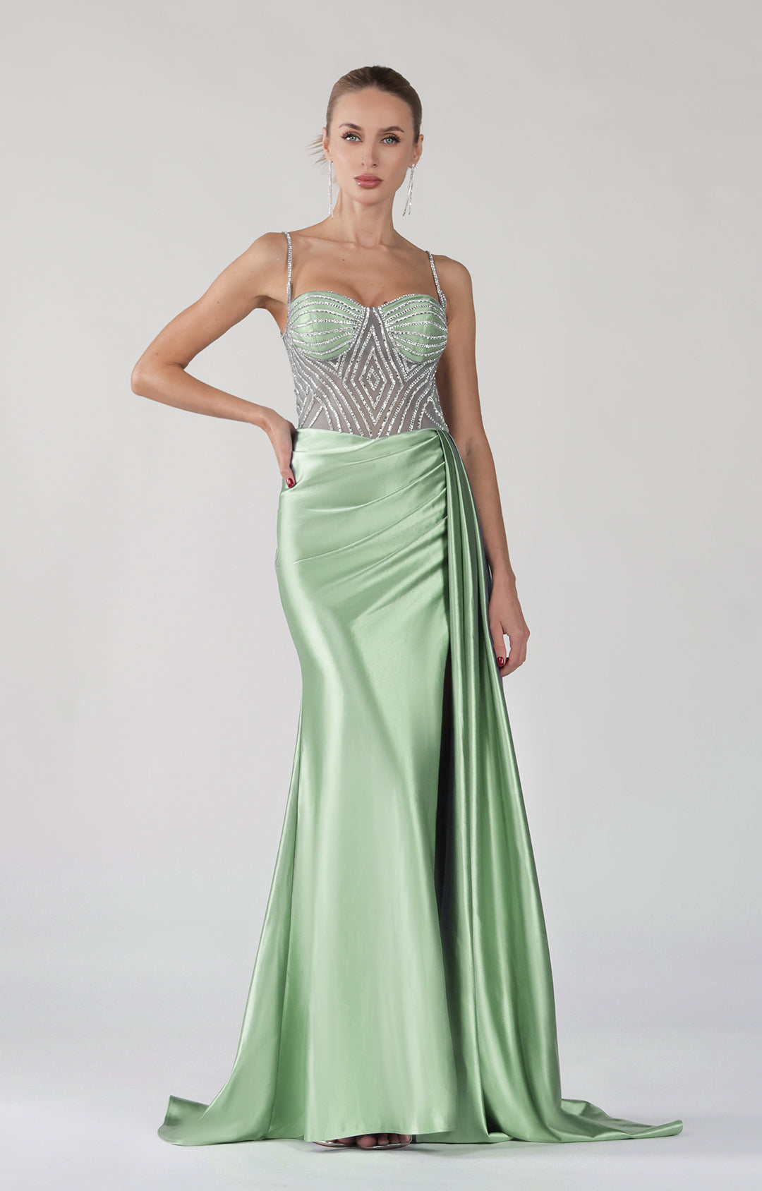 Spaghetti Straps Embellished Bodice Dresses