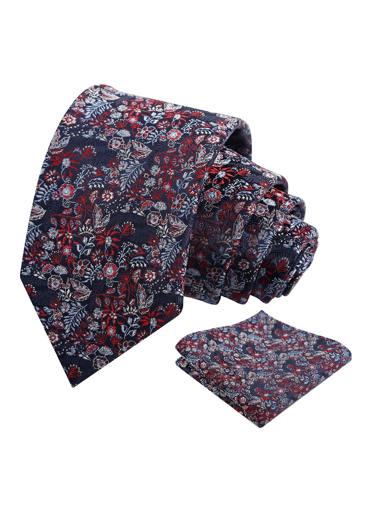 Mens Fresh Ditsy Floral Tie Set with Pocket Square for Spring Events-930