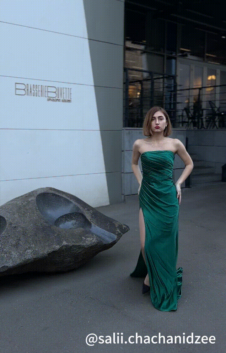 satin dress gif Dollydagger Emerald Satin Vivien Dress