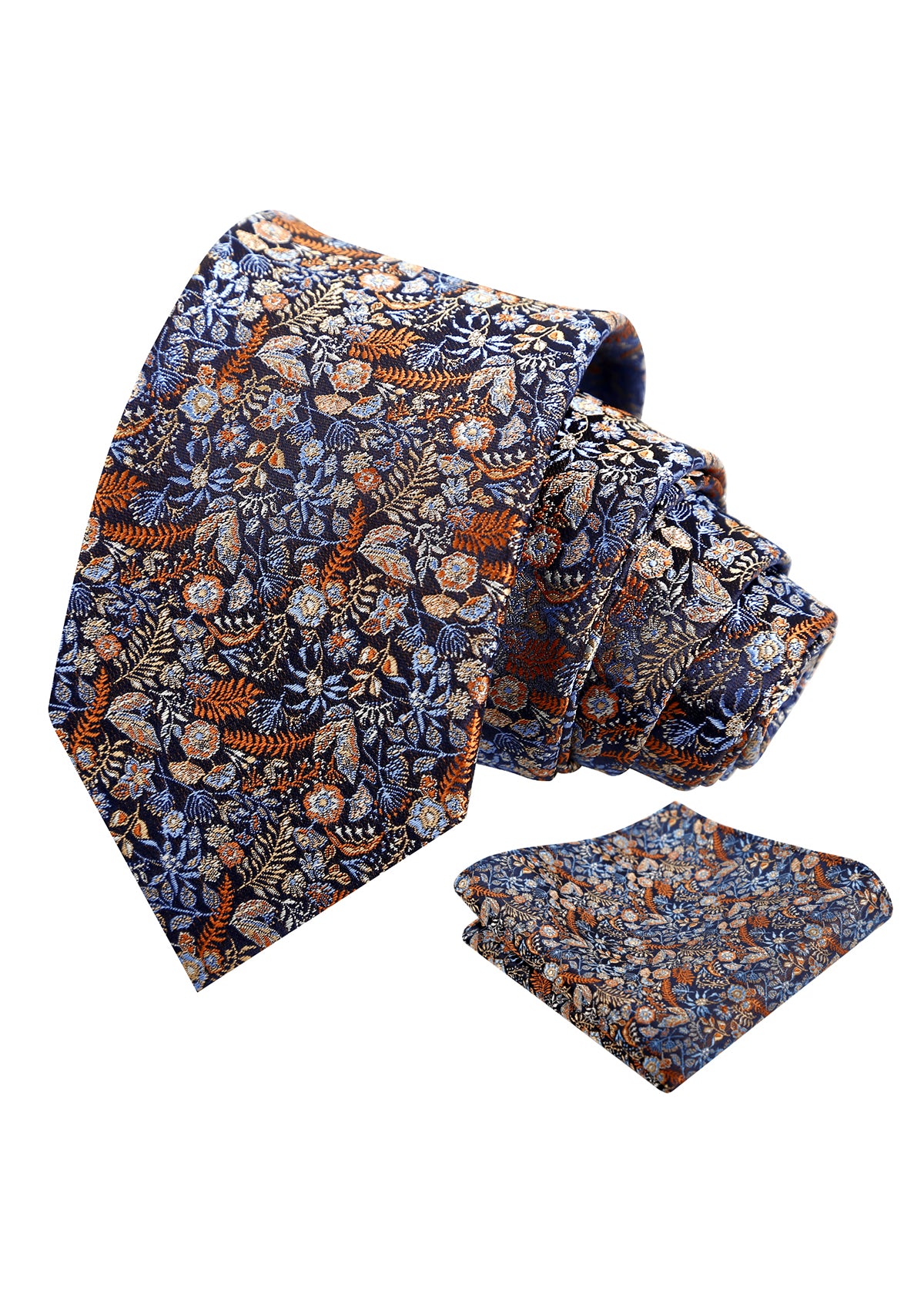 Mens Fresh Ditsy Floral Tie Set with Pocket Square for Spring Events-930