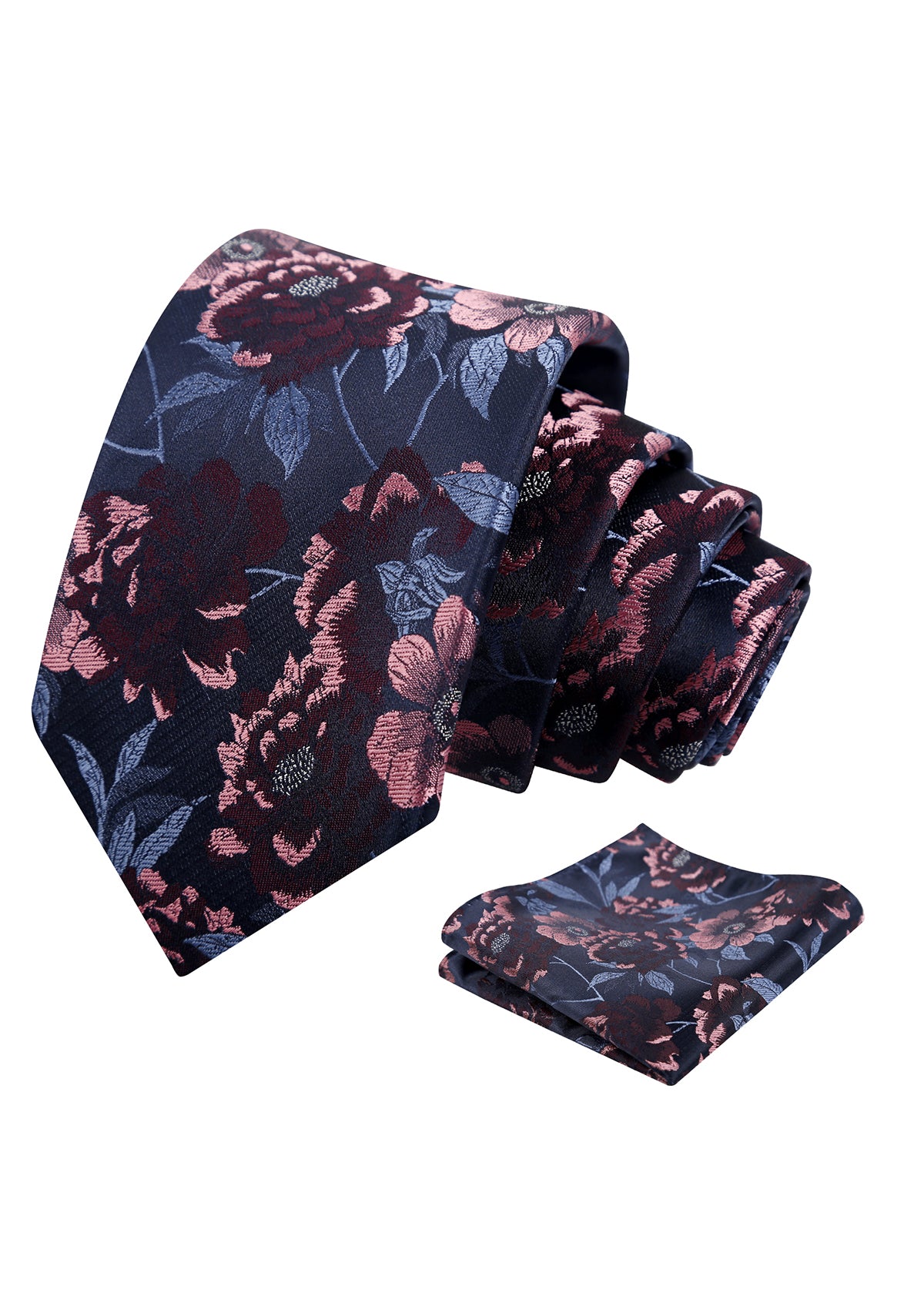 Mens 3.15 Inch Romantic Garden Floral Tie Set for Spring Weddings and Parties-925