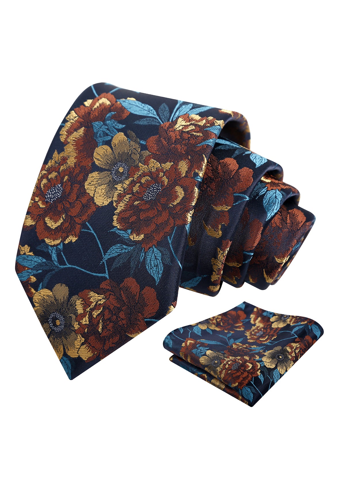 Mens 3.15 Inch Romantic Garden Floral Tie Set for Spring Weddings and Parties-925