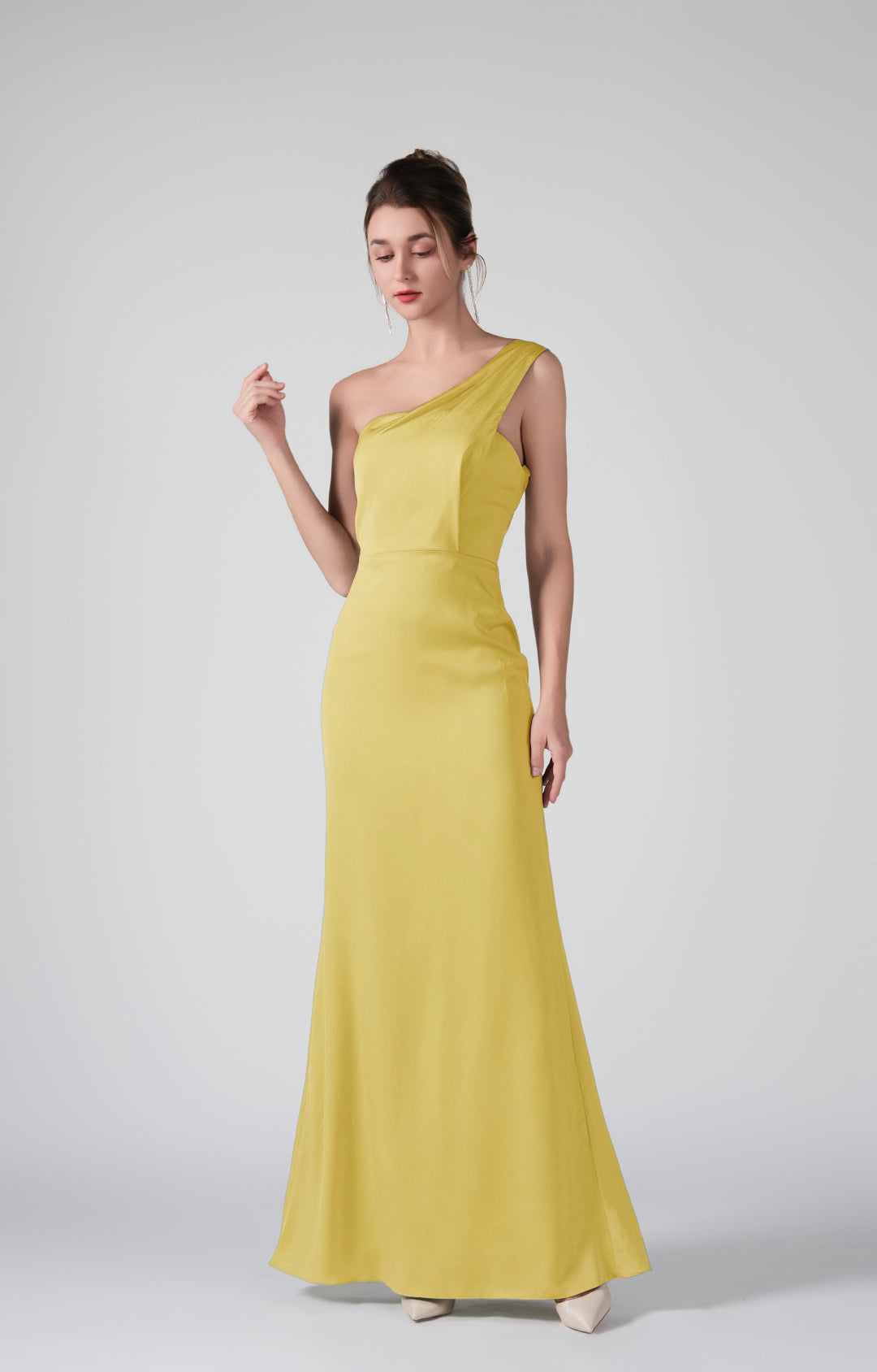 One-Shoulder Back Detail Warp Hip Dresses