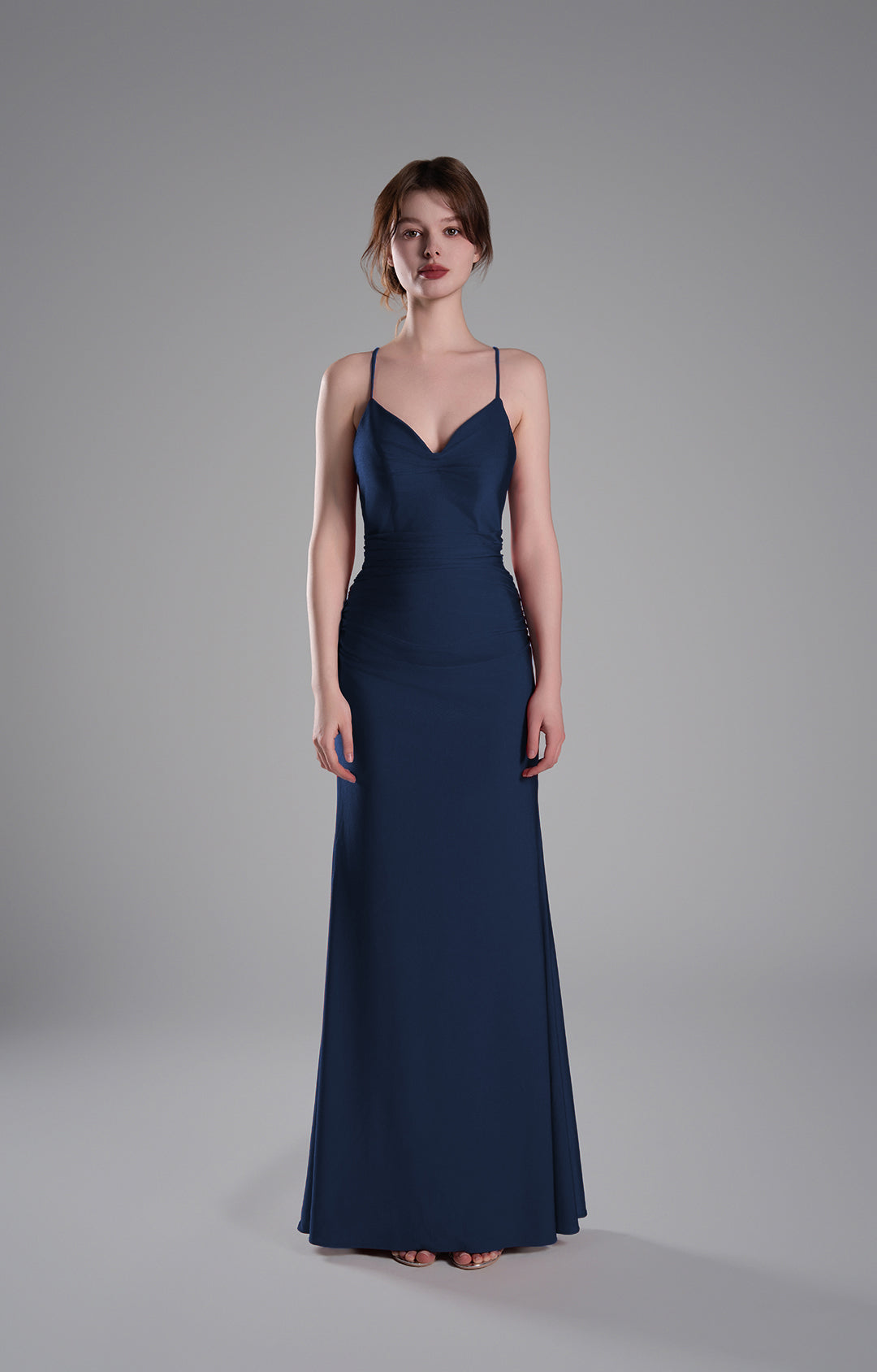 Spaghetti Straps Strappy Back Satin Lace-Up Mermaid Dresses