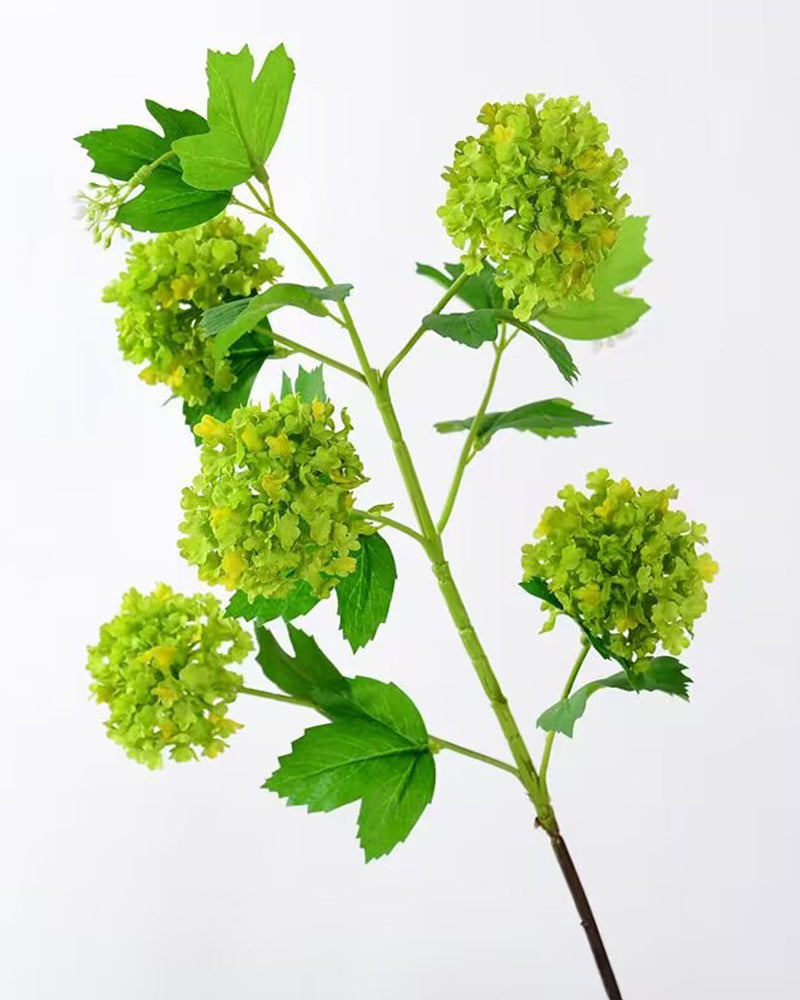 Lot de 7 hortensias artificiels blancs et verts pour décoration de table