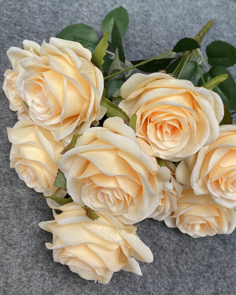 7Pcs Artificial Flower Nine Heads Roses Party Wedding Decoration – Alizeal