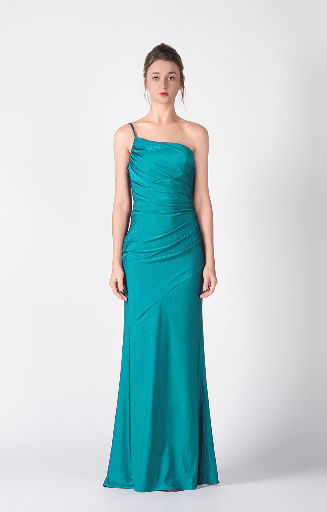 One-Shoulder Fitted Side Waist Wrap Hip Dresses