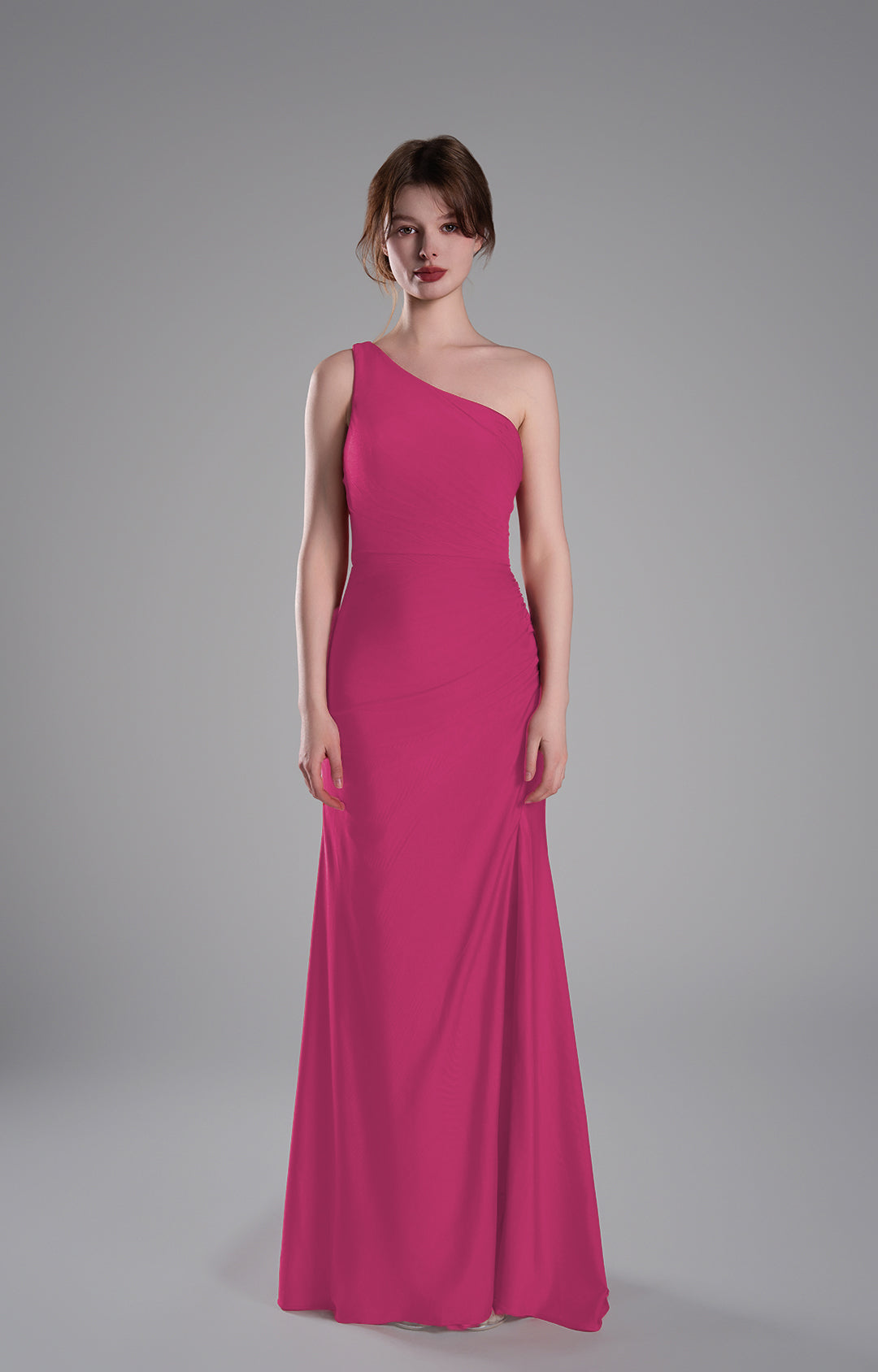 Meerjungfrauenkleider mit einer Schulter und überkreuztem Rücken und seitlichem Schlitz