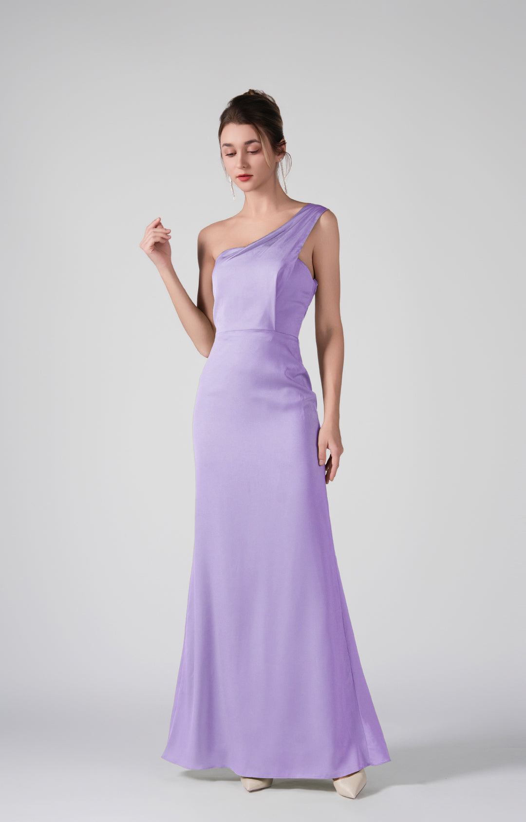 One-Shoulder Back Detail Warp Hip Dresses