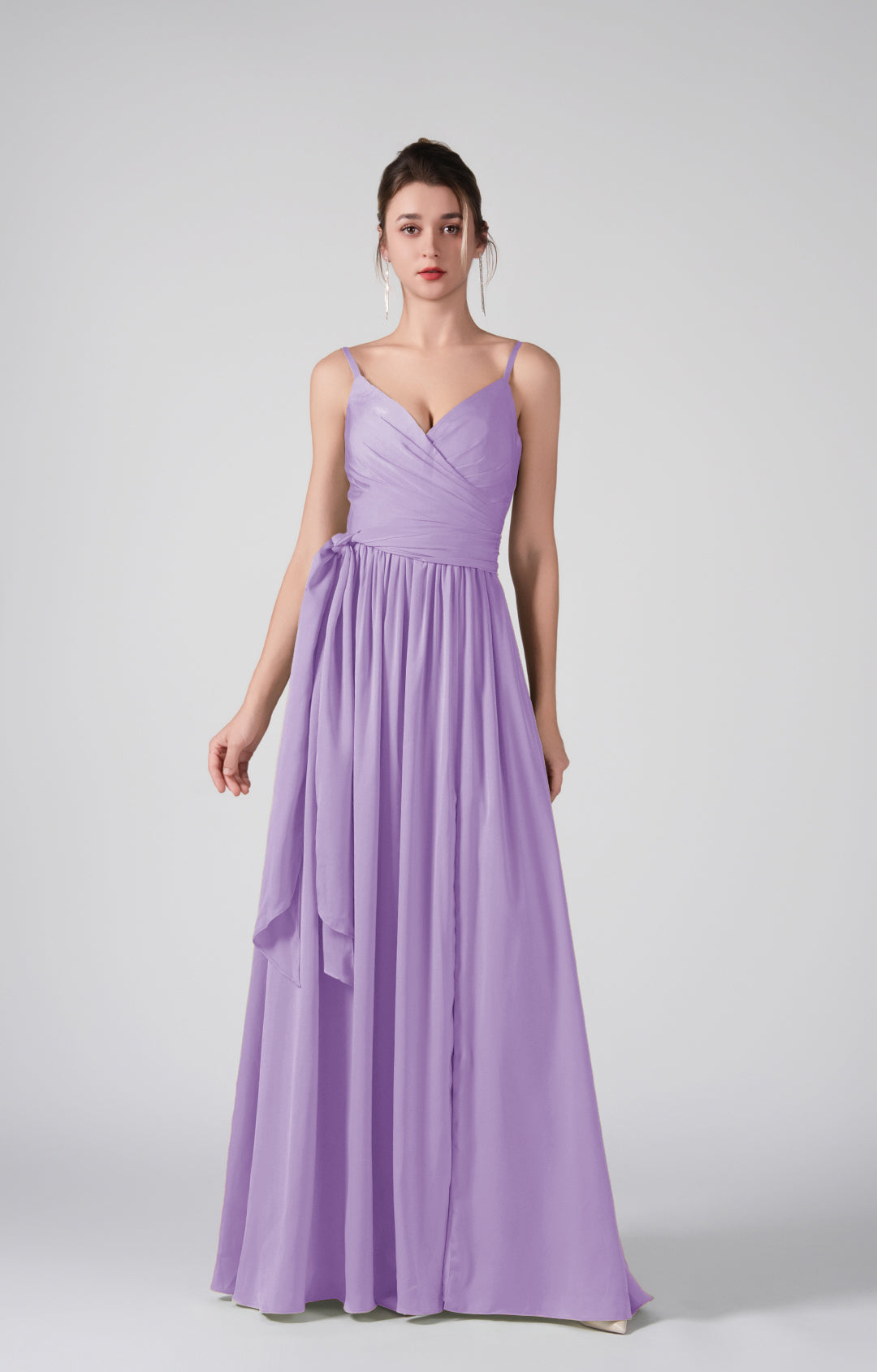 Spaghetti Straps Front Slit Backless Dresses