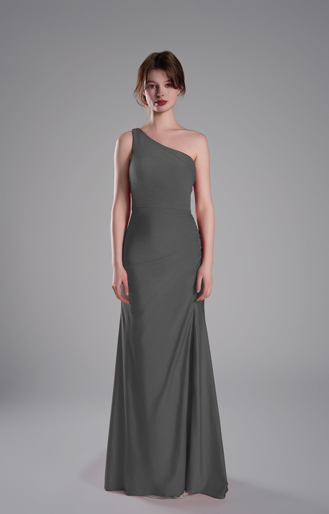 Meerjungfrauenkleider mit einer Schulter und überkreuztem Rücken und seitlichem Schlitz