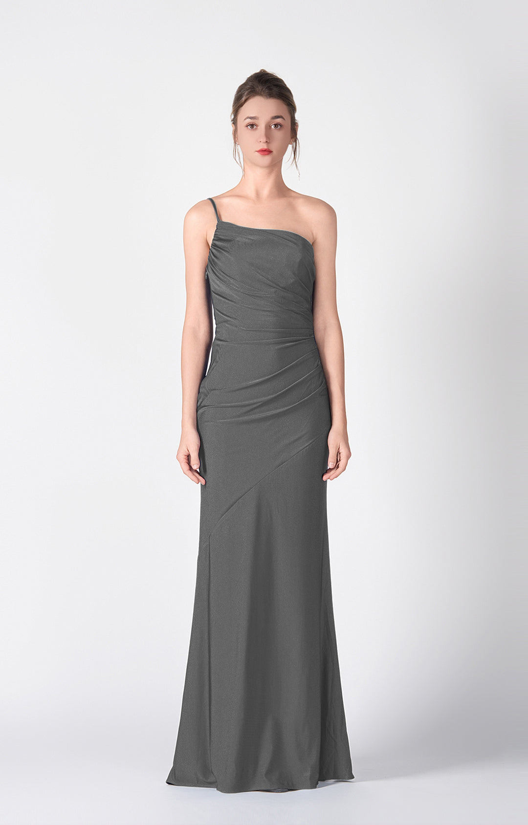 One-Shoulder Fitted Side Waist Wrap Hip Dresses