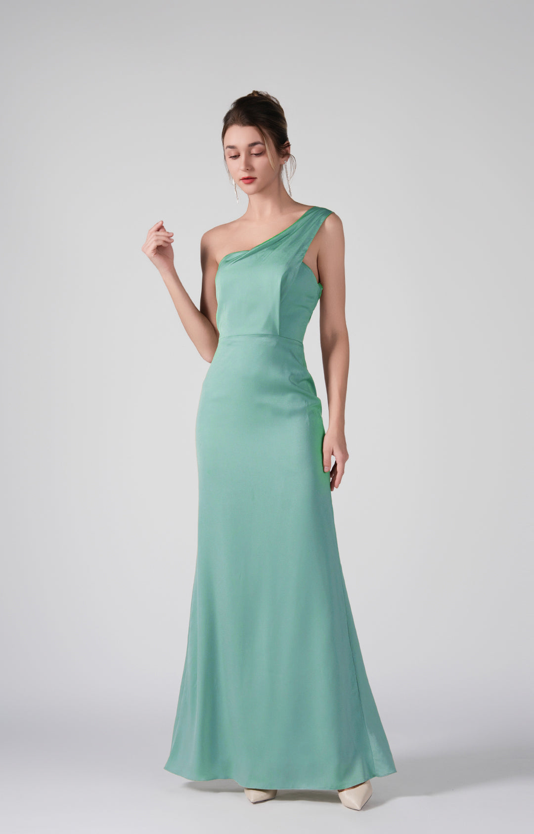 One-Shoulder Back Detail Warp Hip Dresses