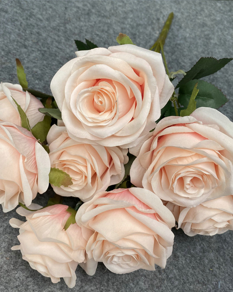 7Pcs Künstliche Blume Neun Köpfe Rosen Party Hochzeit Dekoration