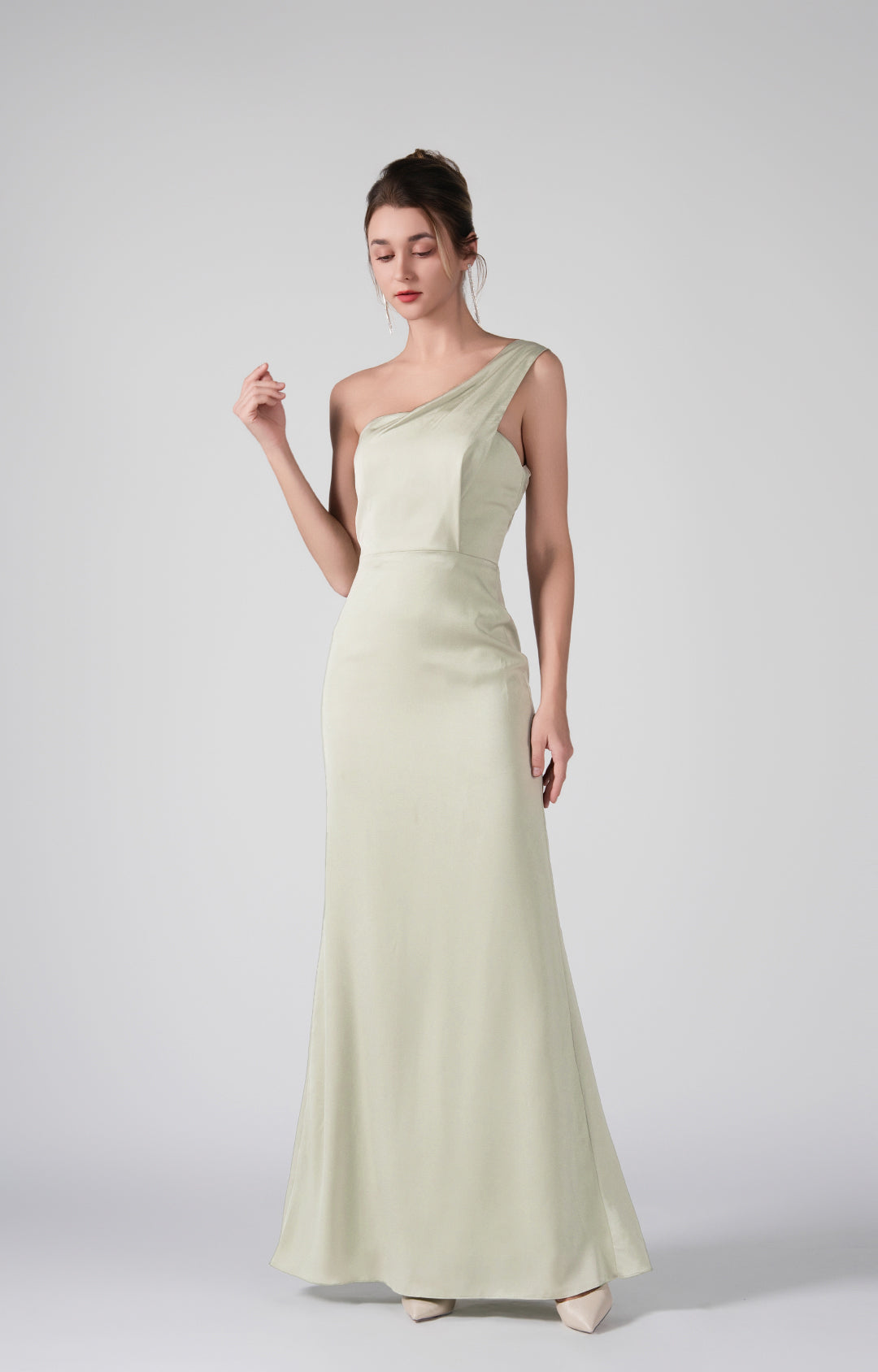 One-Shoulder Back Detail Warp Hip Dresses