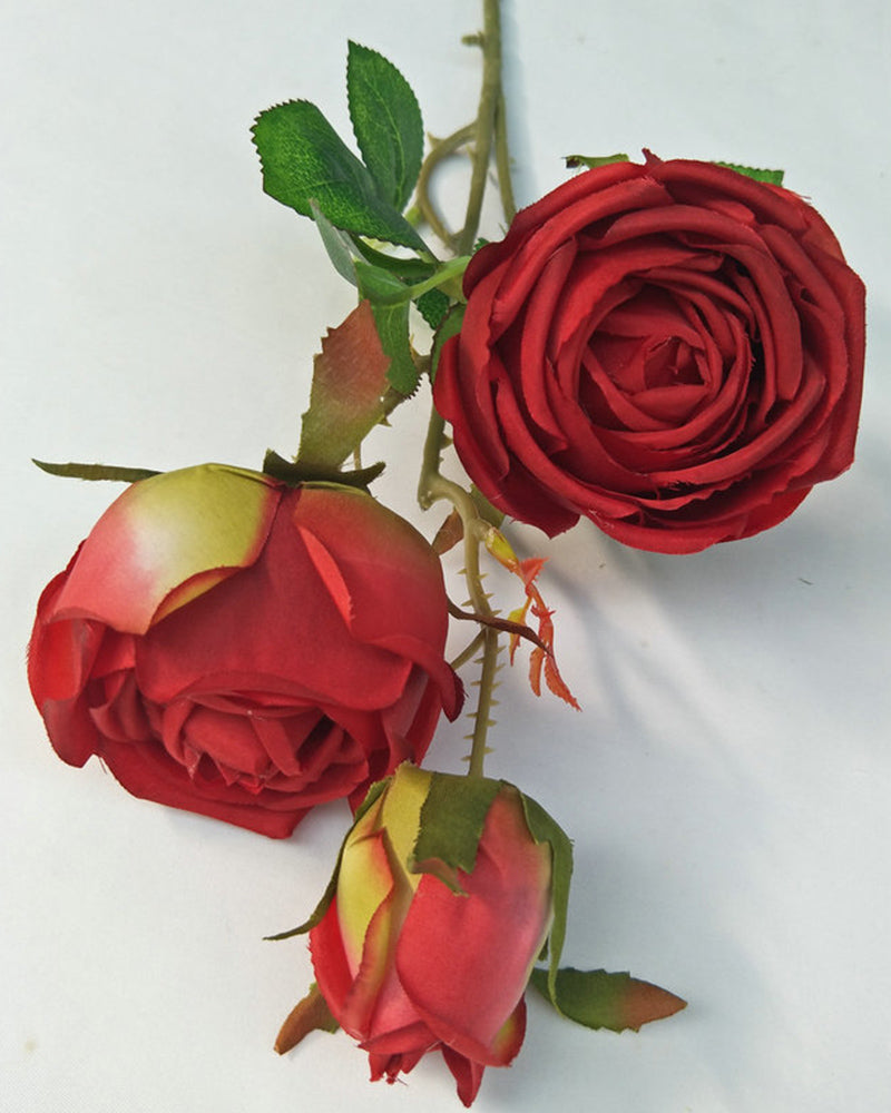 7 Stücke Großhandel Drei Köpfe Royal Rose Künstliche Blume Hochzeitsdekoration