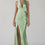 V-Neck Halter Tie Sweep Train Evening Dress
