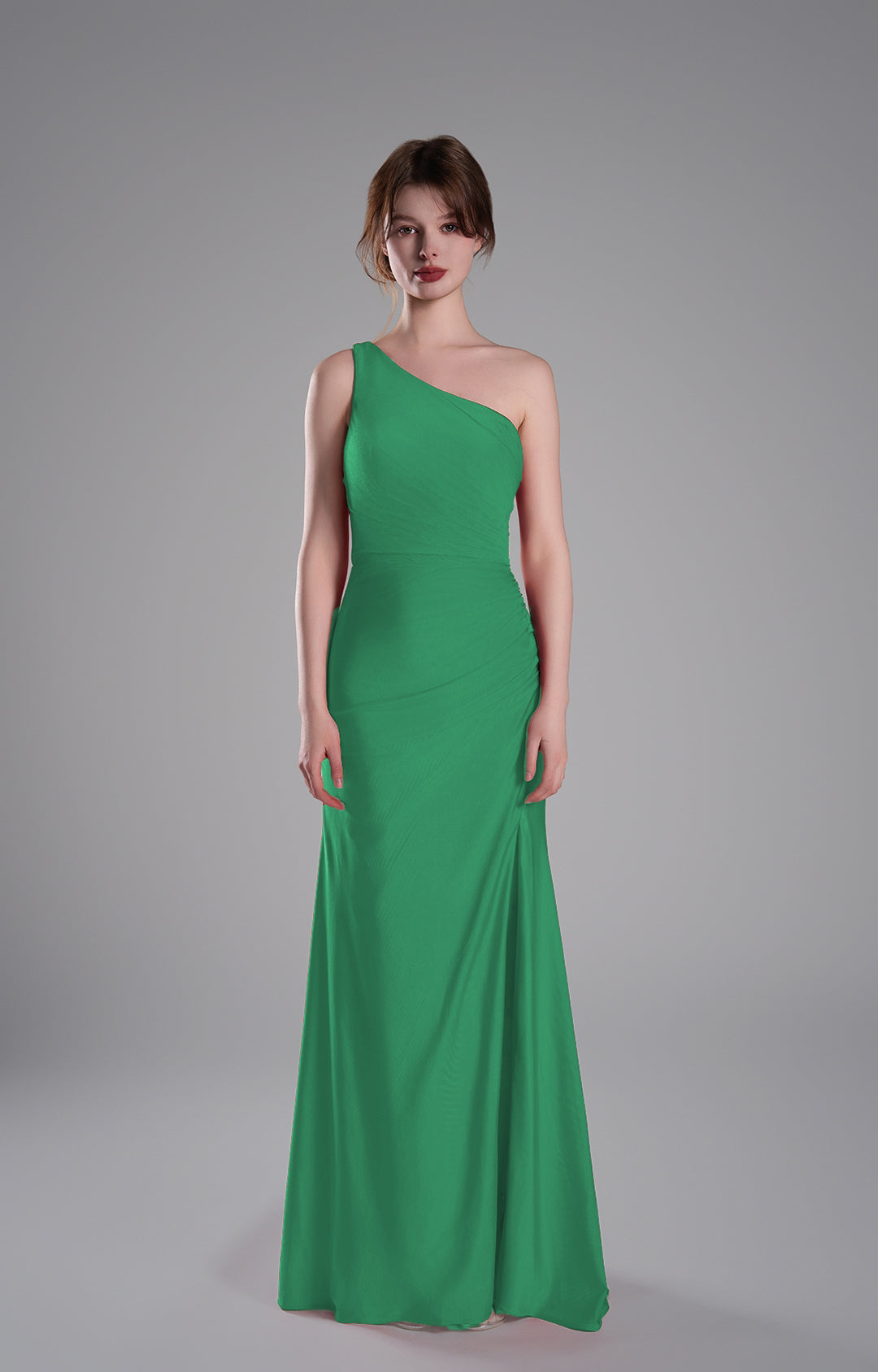 Meerjungfrauenkleider mit einer Schulter und überkreuztem Rücken und seitlichem Schlitz