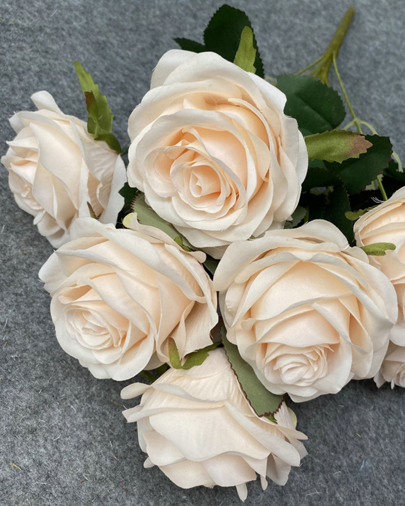 7Pcs Künstliche Blume Neun Köpfe Rosen Party Hochzeit Dekoration