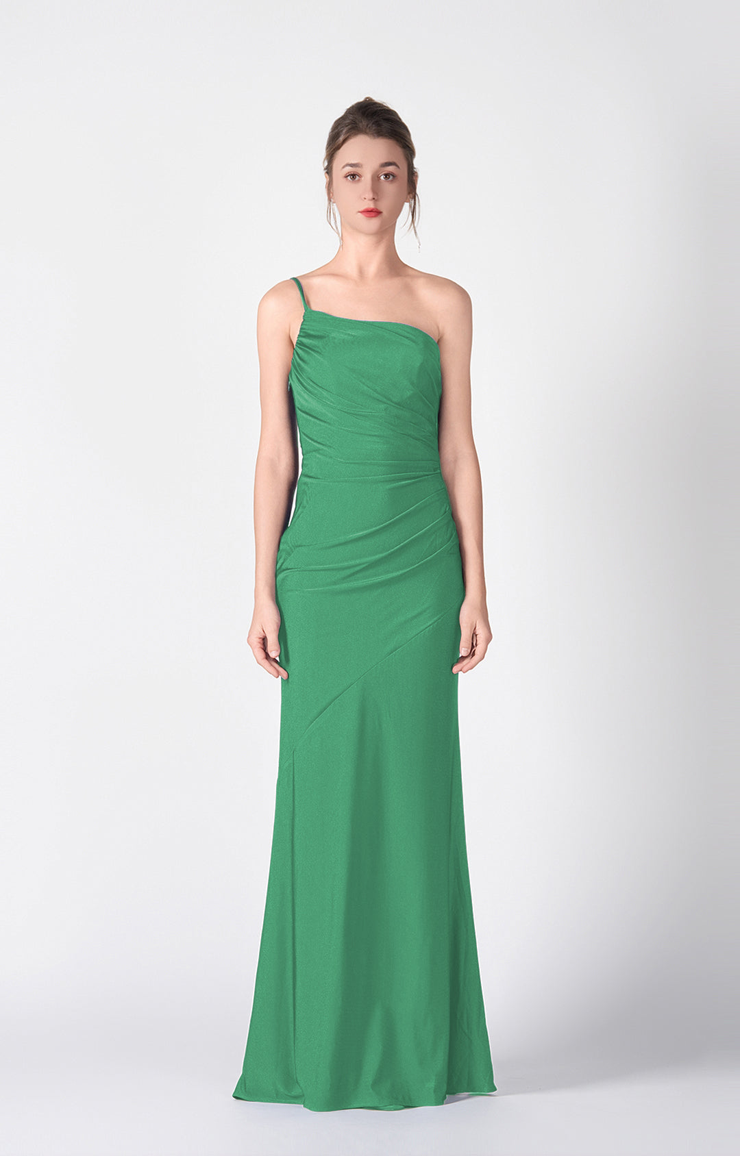 One-Shoulder Fitted Side Waist Wrap Hip Dresses