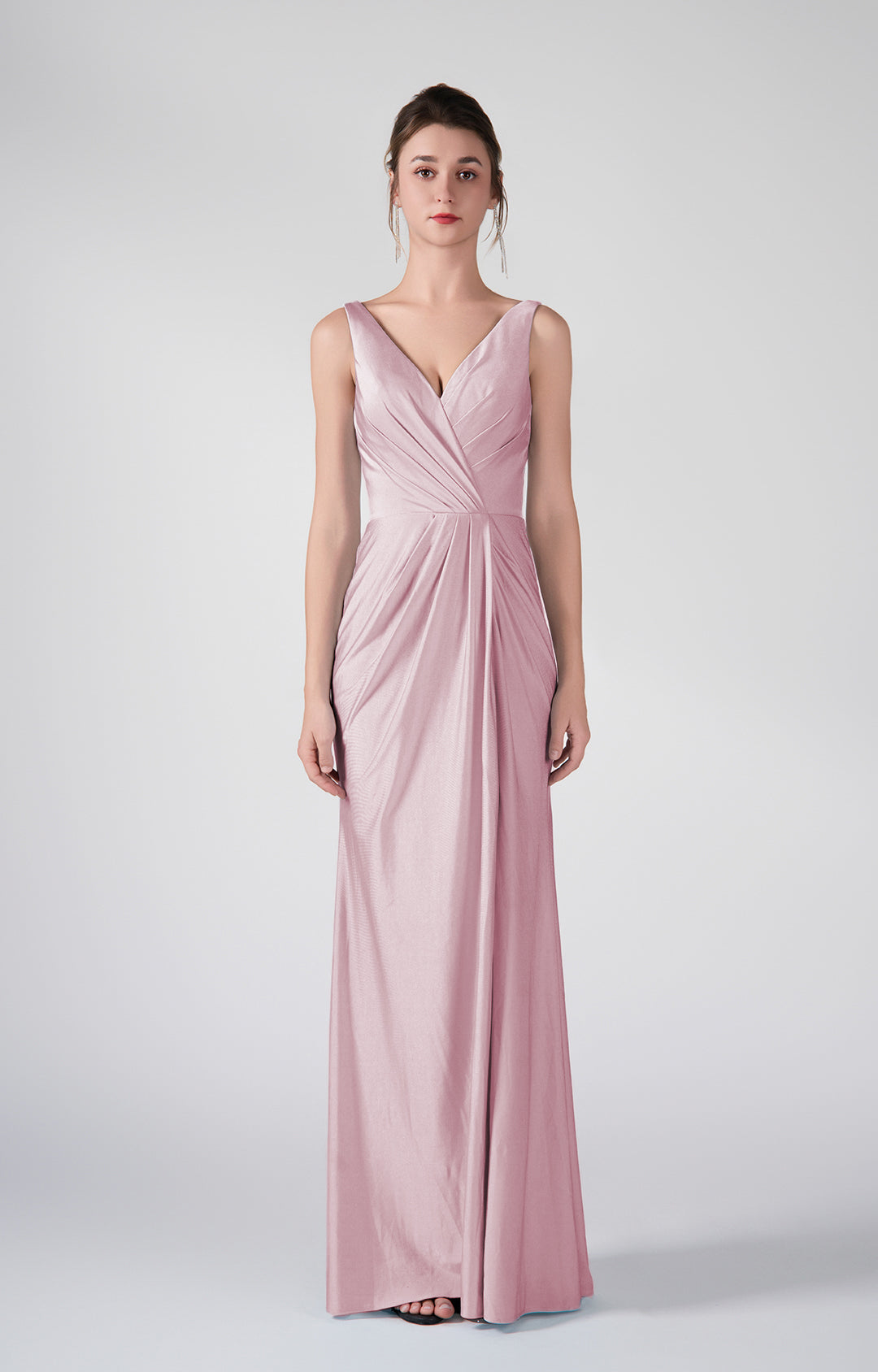 Tank Straps V-Neck Pleated Side Slit A-line Dresses Alizeal Tank Straps V-Neck Pleated Side Slit A-line Dresses Alizeal