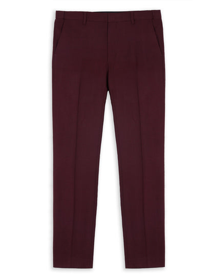 Alizeal Mens Plaid Dress Pants Hidden Expandable Waist Business Trousers Slim Fit, Burgendy