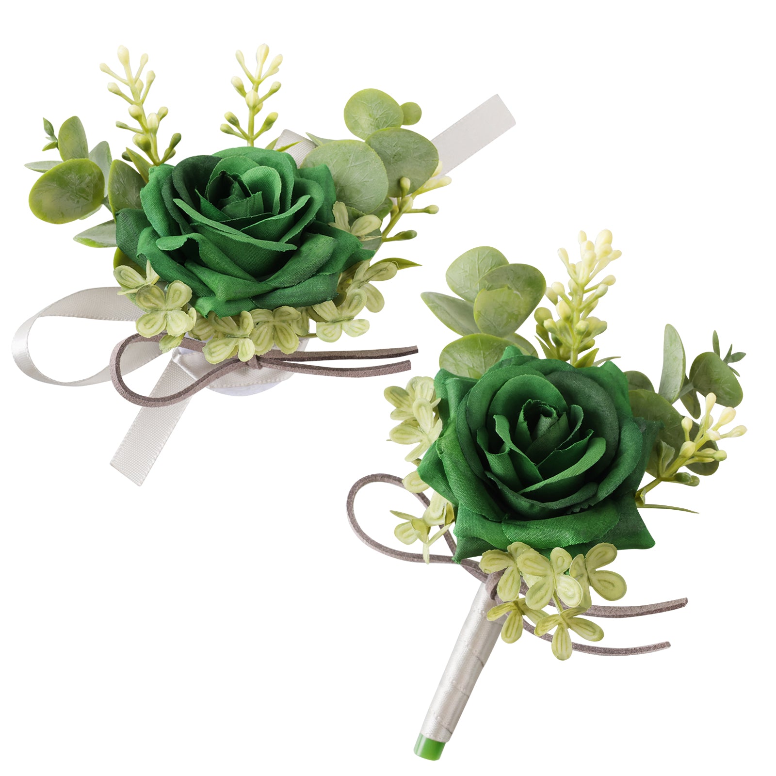 Simple Forest Künstliche Rose Handgelenk Corsage Boutonniere Set
