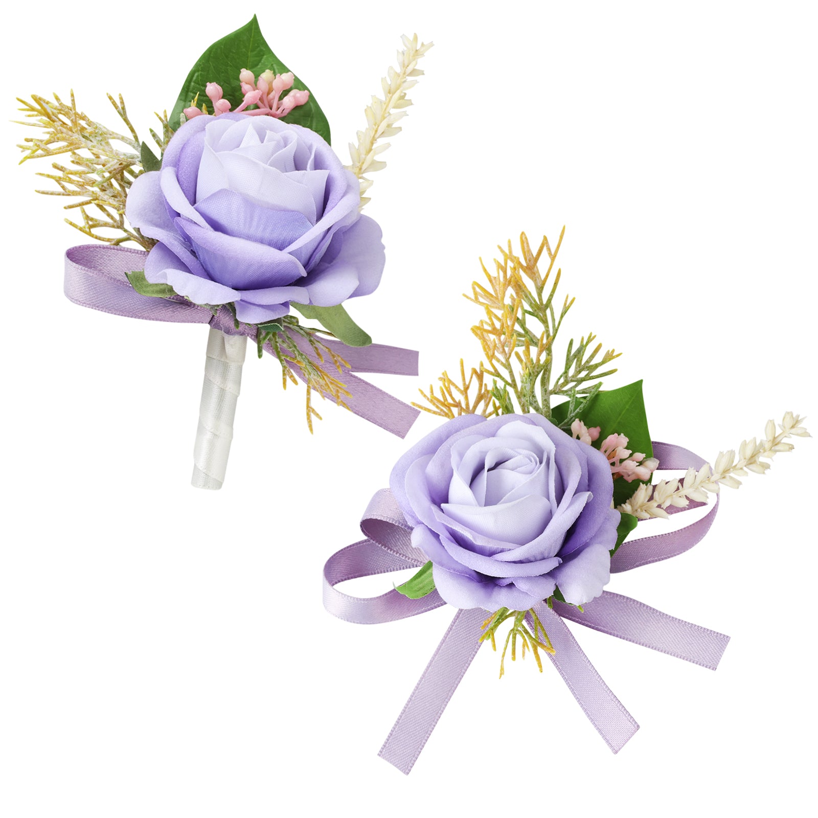 Simple Forest Künstliche Rose Handgelenk Corsage Boutonniere Set
