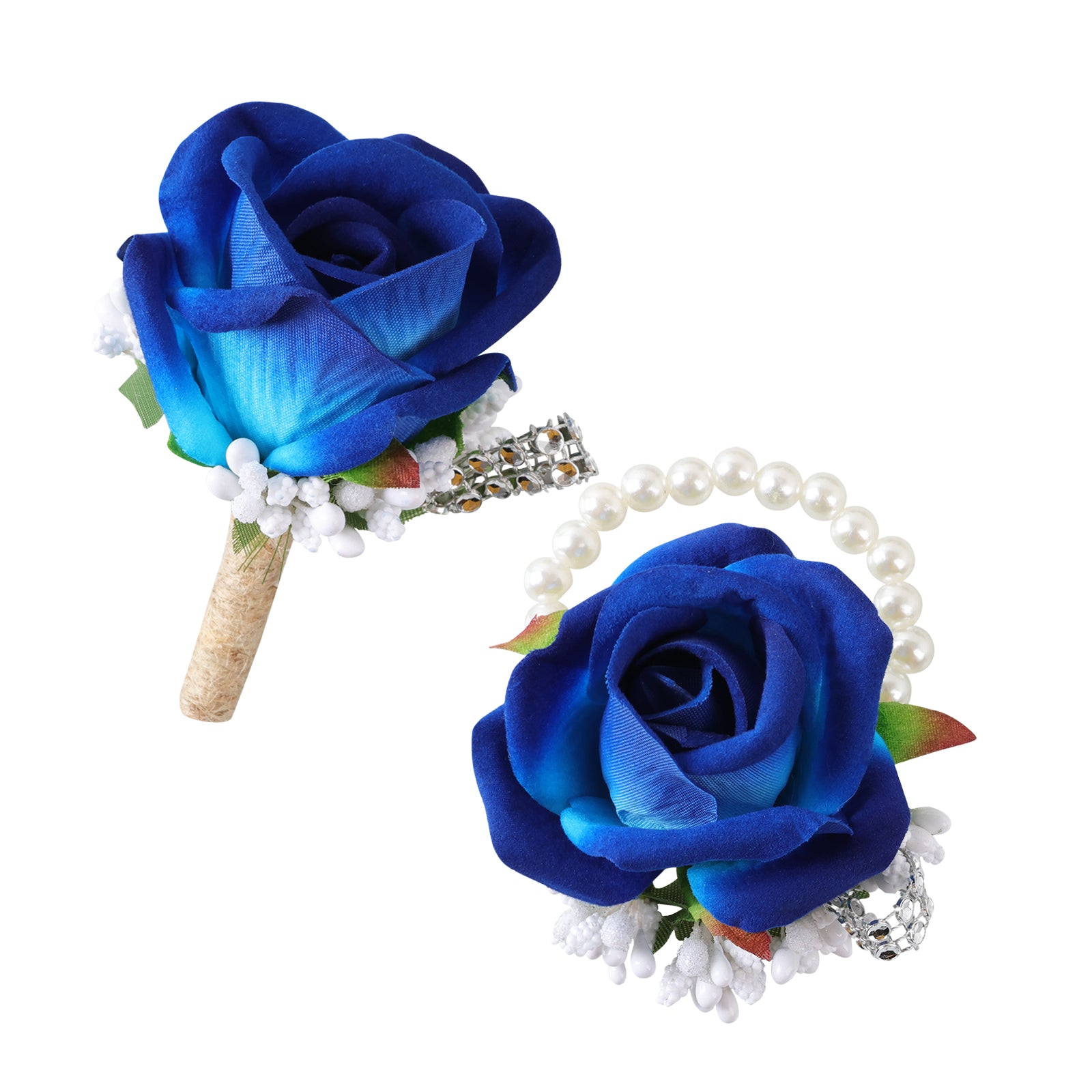 Simple Forest Künstliche Rose Handgelenk Corsage Boutonniere Set
