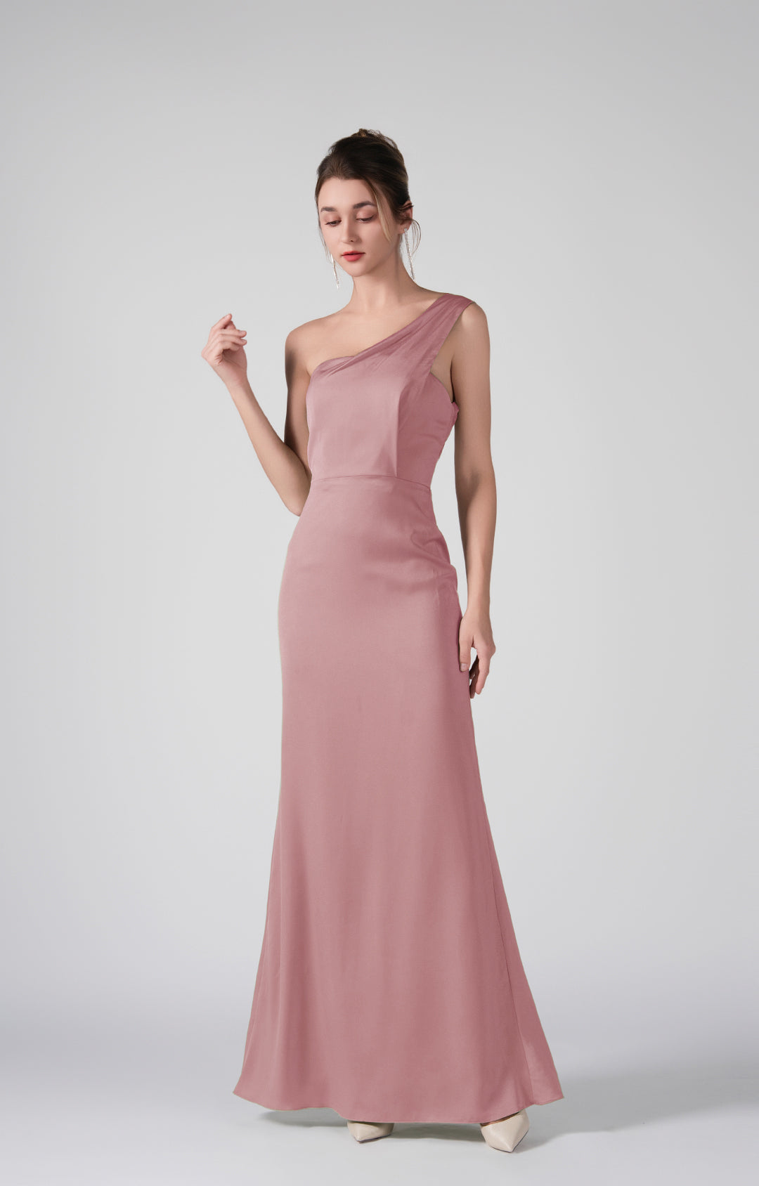 One-Shoulder Back Detail Warp Hip Dresses