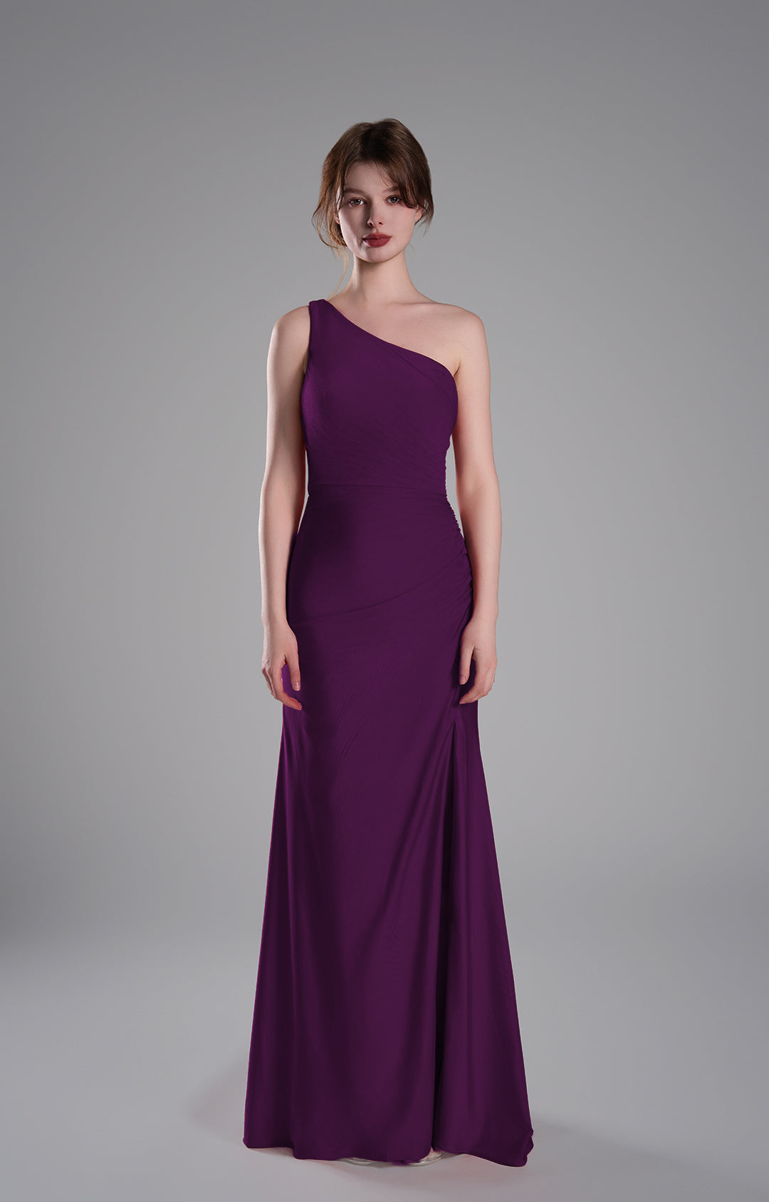 Meerjungfrauenkleider mit einer Schulter und überkreuztem Rücken und seitlichem Schlitz