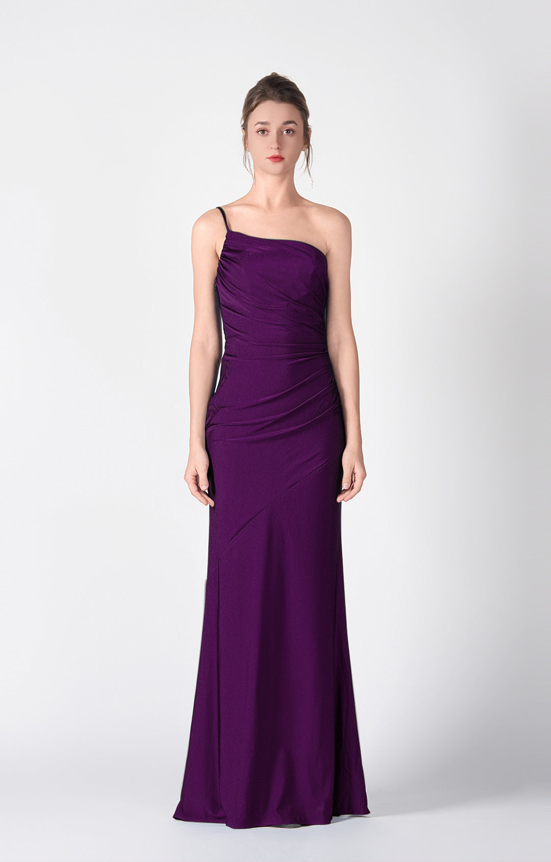 One-Shoulder Fitted Side Waist Wrap Hip Dresses