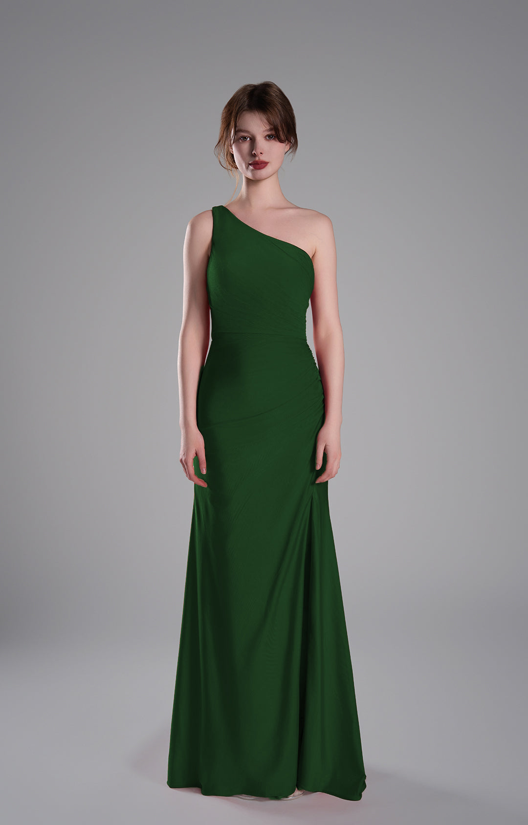 Meerjungfrauenkleider mit einer Schulter und überkreuztem Rücken und seitlichem Schlitz