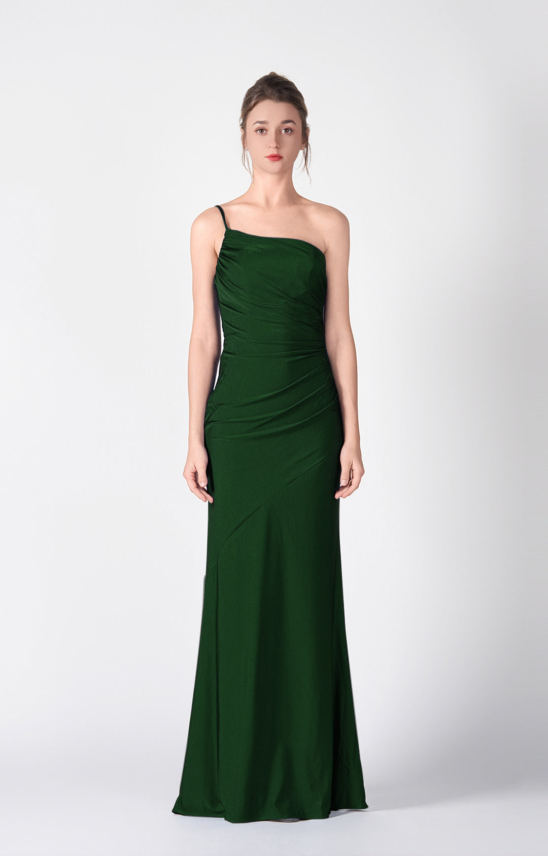 One-Shoulder Fitted Side Waist Wrap Hip Dresses