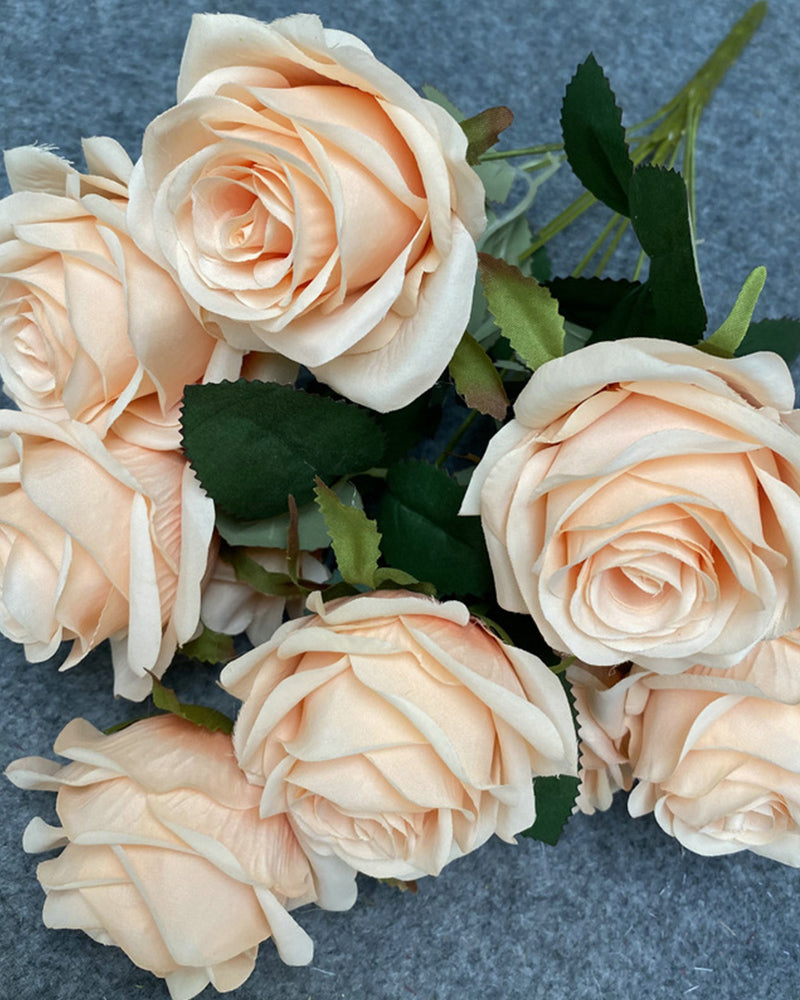 7Pcs Künstliche Blume Neun Köpfe Rosen Party Hochzeit Dekoration