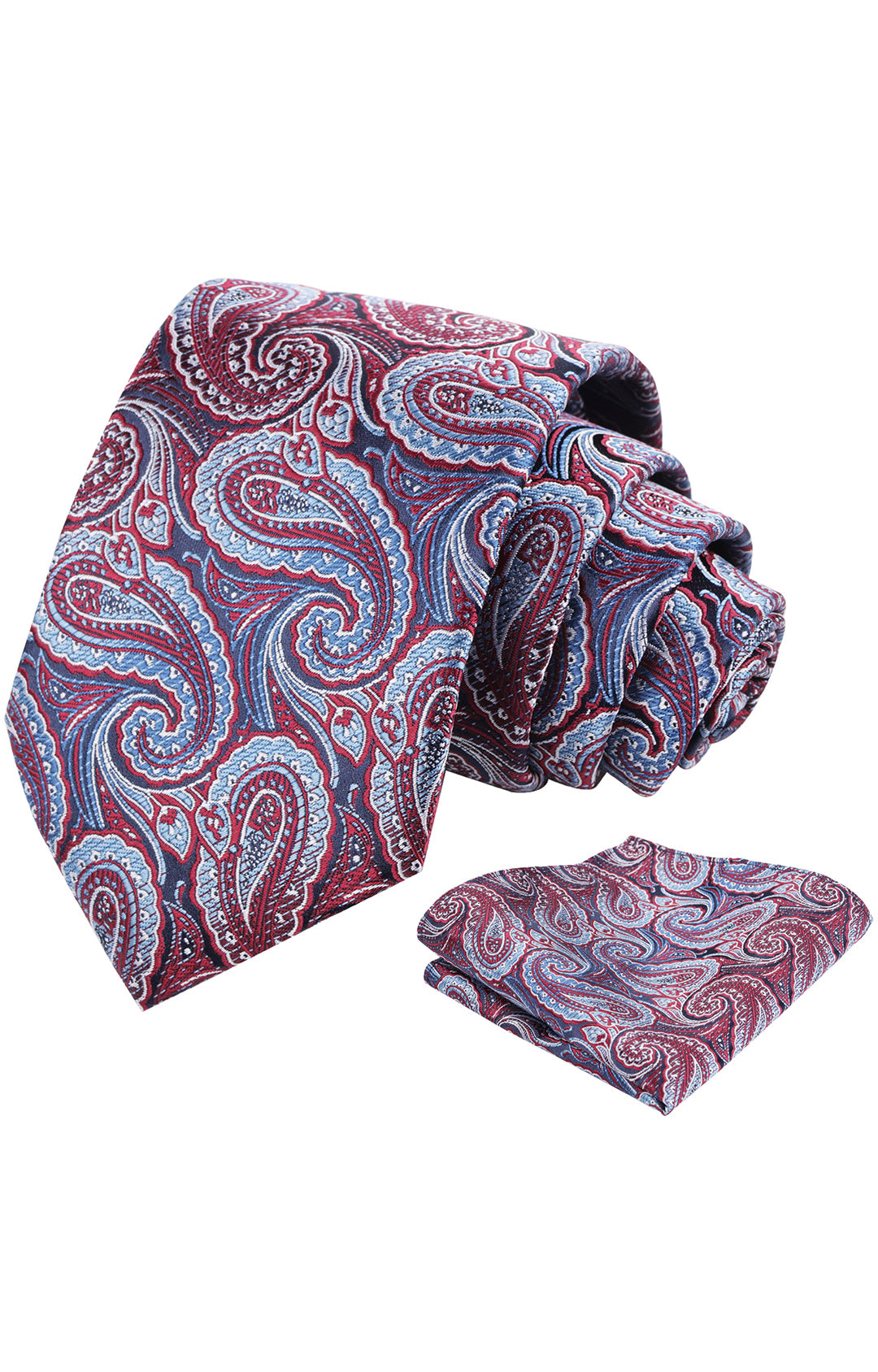 Mens 3.15'' Gradient Paisley Tie Set with Hanky Casual Floral Necktie Set-900