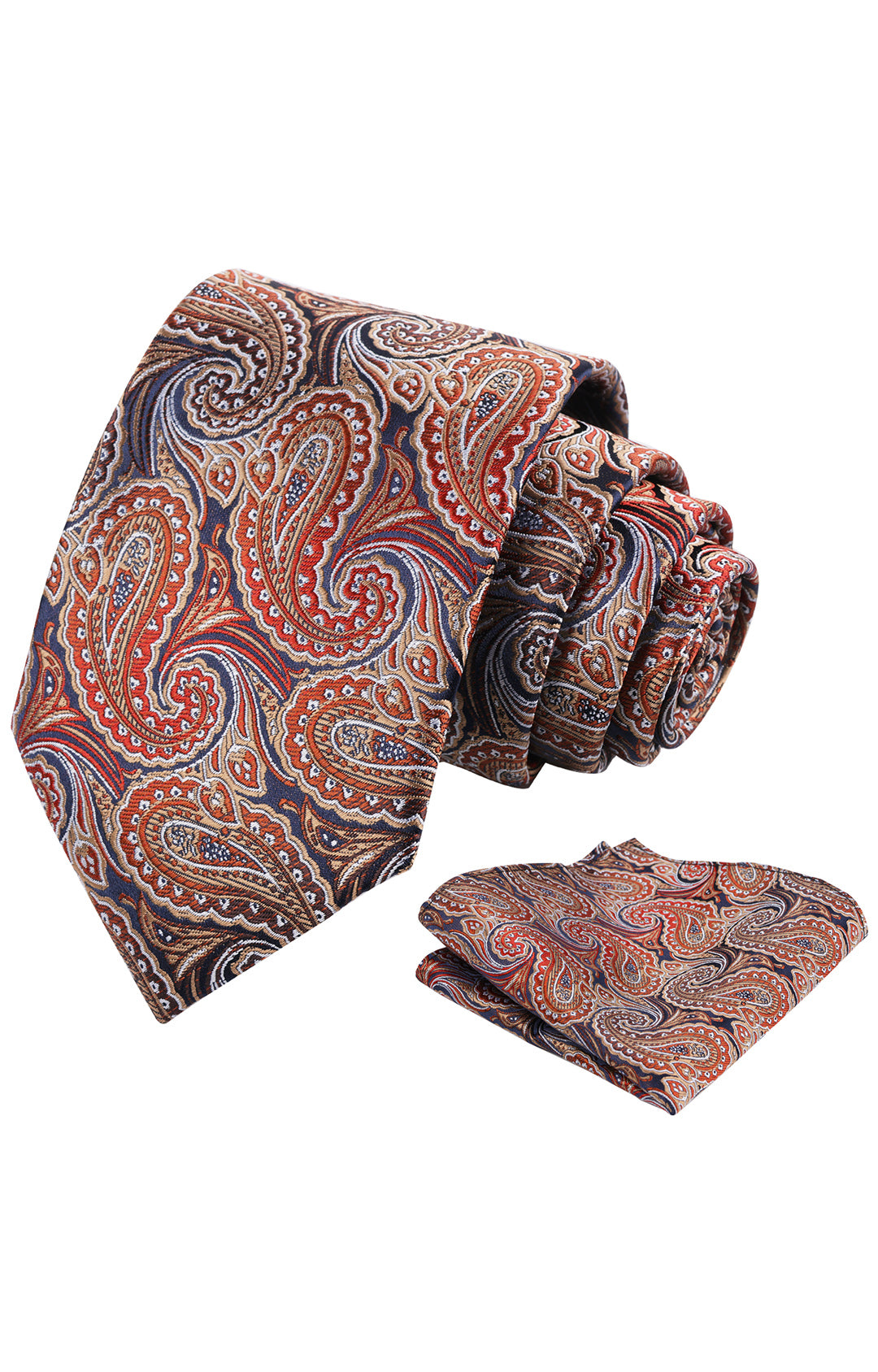 Mens 3.15'' Gradient Paisley Tie Set with Hanky Casual Floral Necktie Set-900