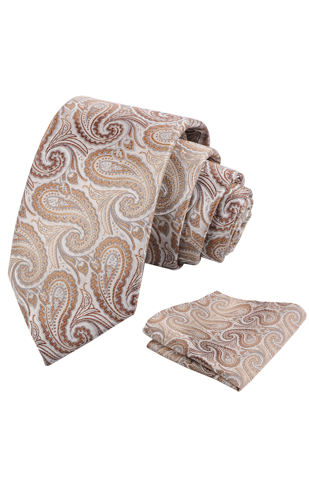 Mens 3.15'' Gradient Paisley Tie Set with Hanky Casual Floral Necktie Set-900