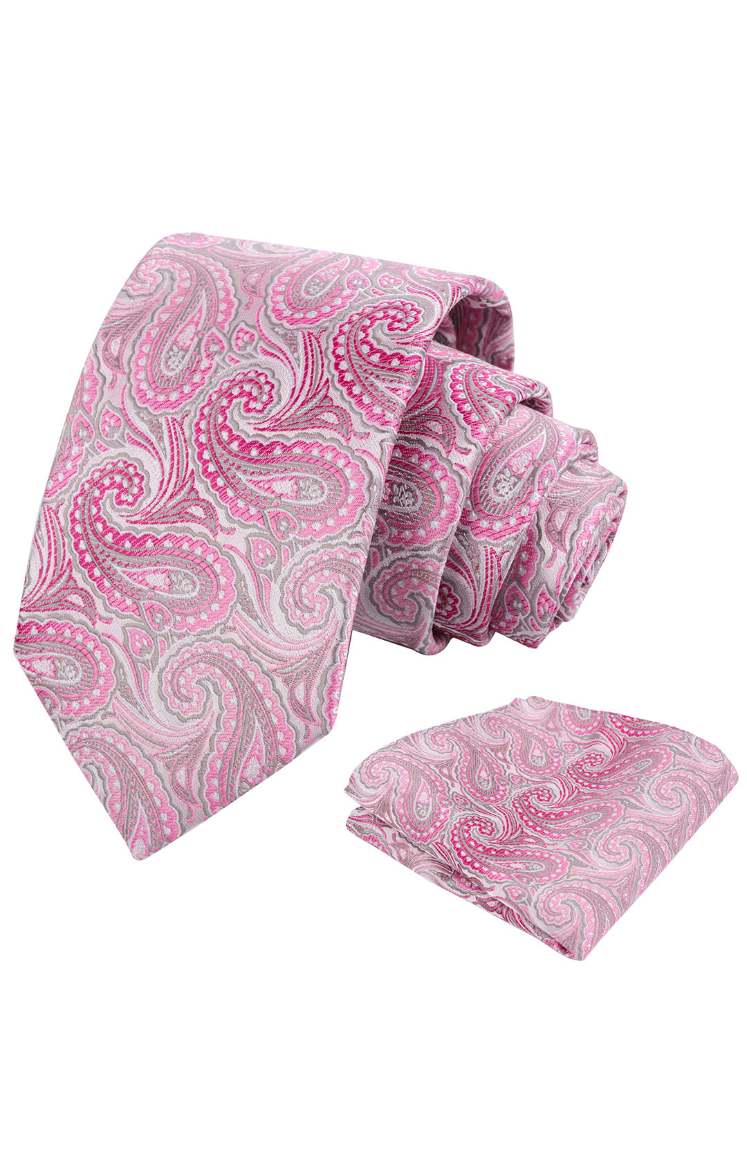 Mens 3.15'' Gradient Paisley Tie Set with Hanky Casual Floral Necktie Set-900