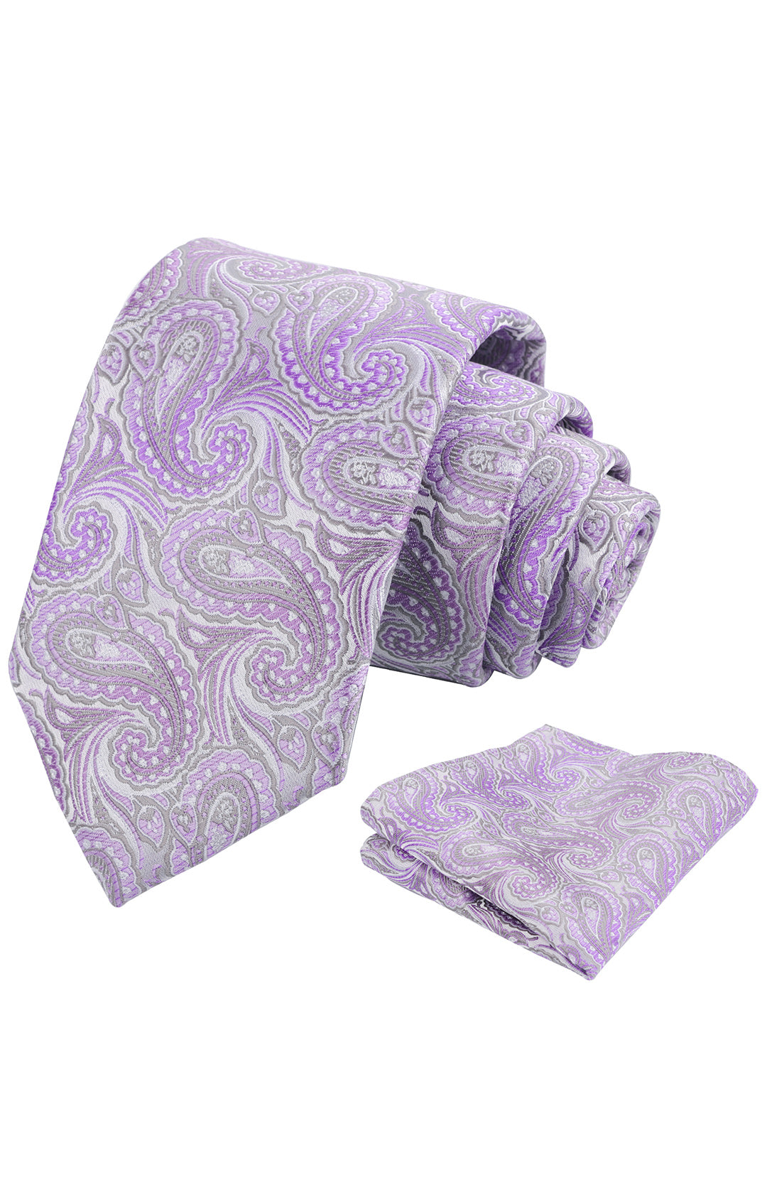 Mens 3.15'' Gradient Paisley Tie Set with Hanky Casual Floral Necktie Set-900