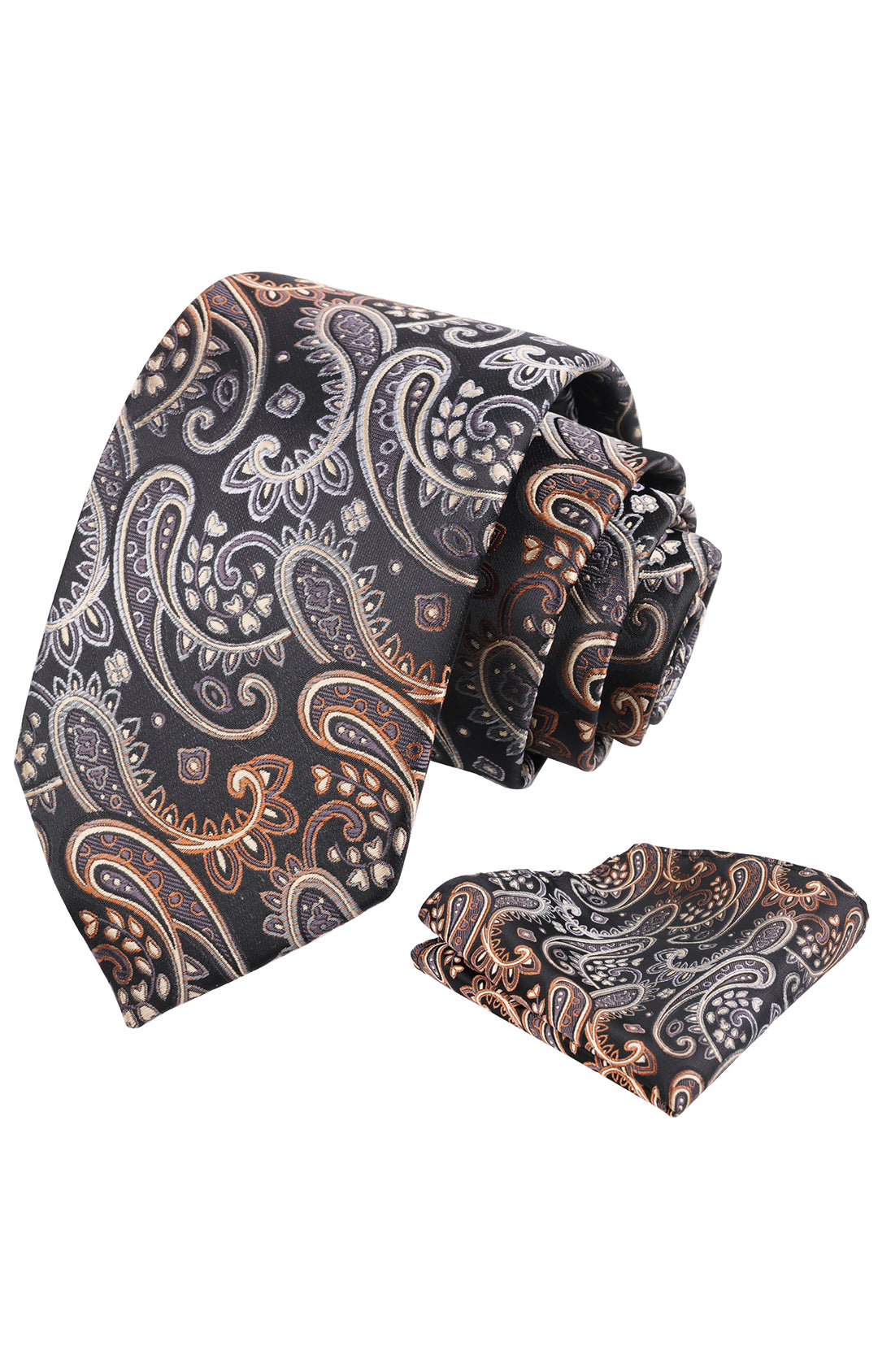 Mens 3.15'' Paisley Tie Set with Hanky Casual Floral Necktie Set-901