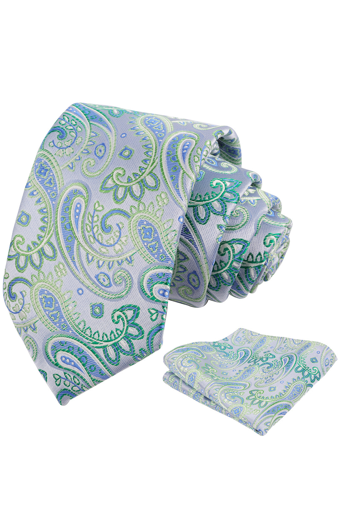 Mens 3.15'' Paisley Tie Set with Hanky Casual Floral Necktie Set-901