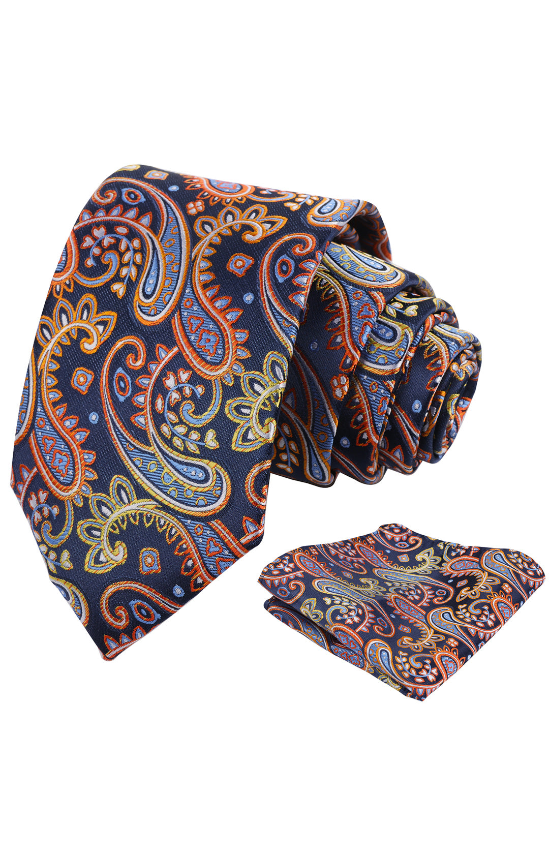 Mens 3.15'' Paisley Tie Set with Hanky Casual Floral Necktie Set-901