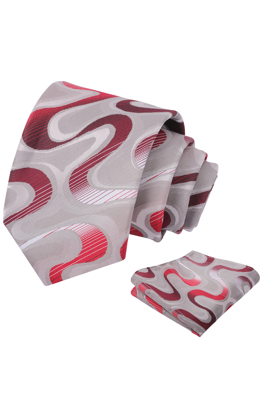 Mens 3.15inches Gradient Wave Pattern Tie Set with Pocket Square Casual Color Clash Tie Set-902