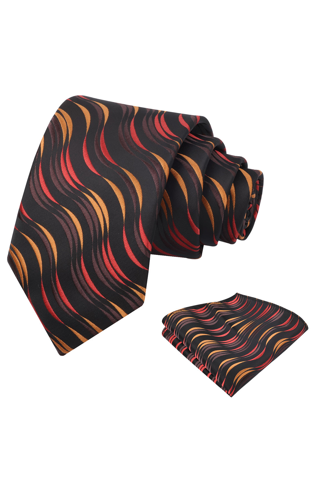 Mens 3.15'' Gradient Ripple Pattern Tie Set with Pocket Square Casual Color Tie Set-904